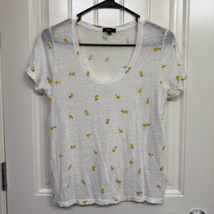 Rails White Linen Short Sleeve T-Shirt